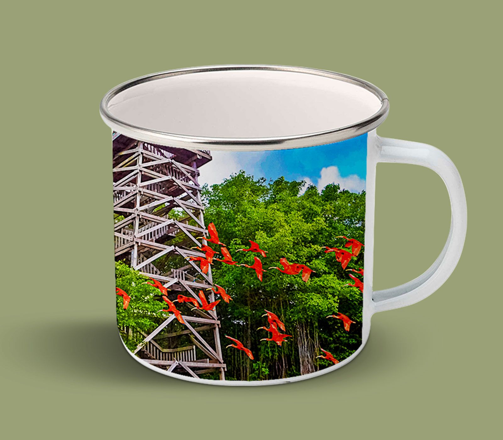 Enamel Mugs 17oz ( Bird ) Caroni Bird Sanctuary Tower