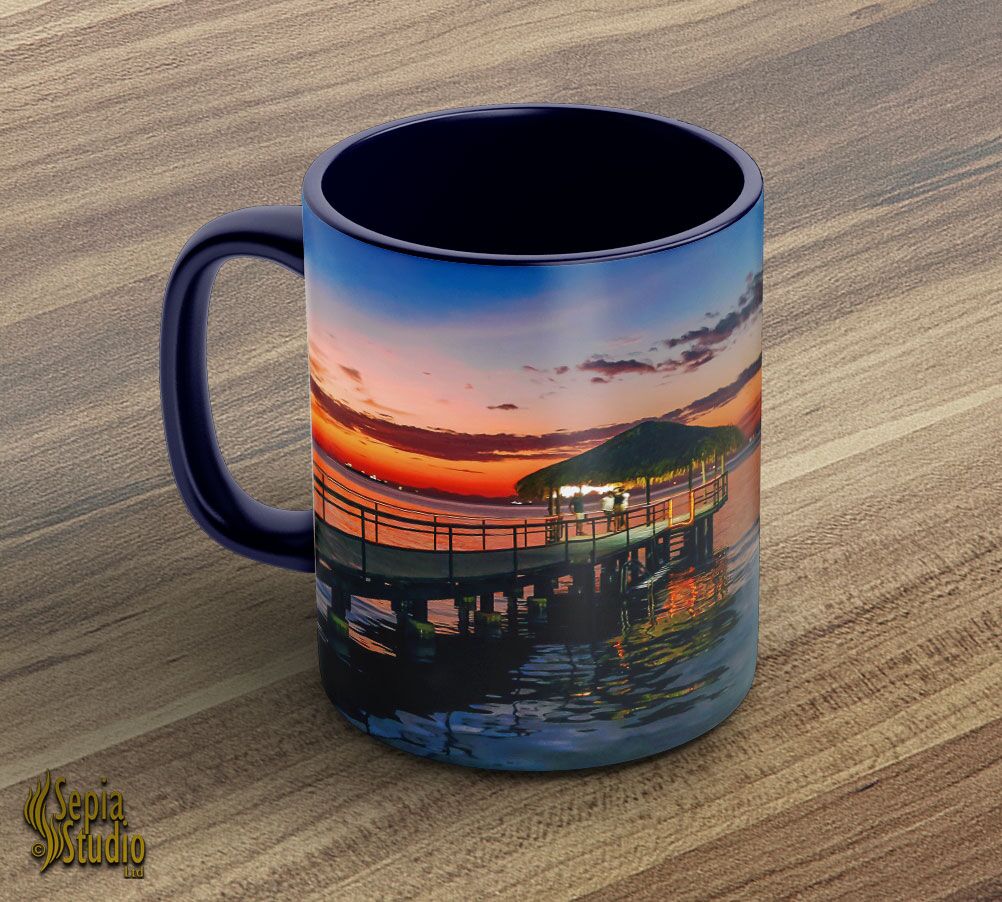 Ceramic Mug 11oz ( Seascape ) San fernando Yatch Club Pier